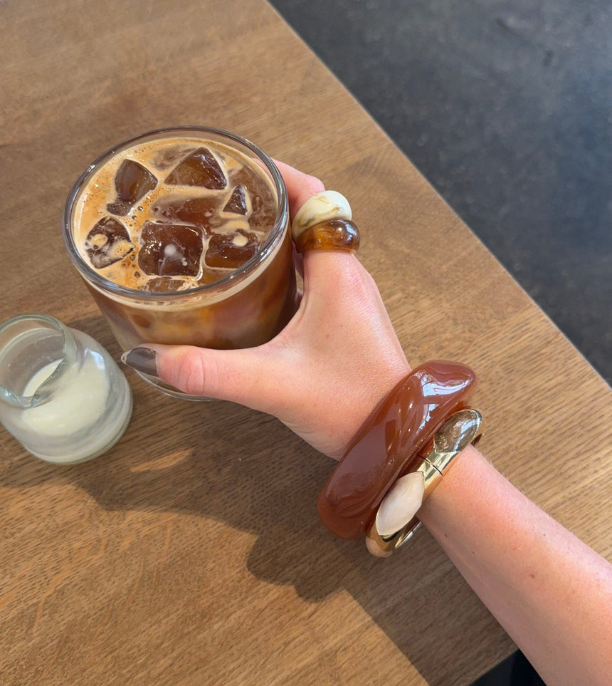 Lykke chunky bracelet – Dark caramel