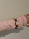 Ebony striped bracelet – Purple/pink/white