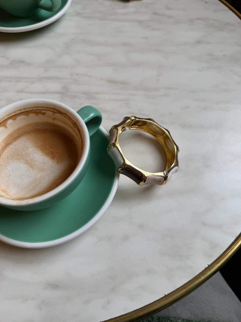 Ebony bracelet with stripes - Nude/brown/white