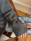 Eivora bracelet with stripes - brun/guld