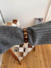 Eivora bracelet with stripes - brun/guld