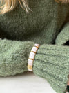 Eivora bracelet with stripes - Pearly/gold