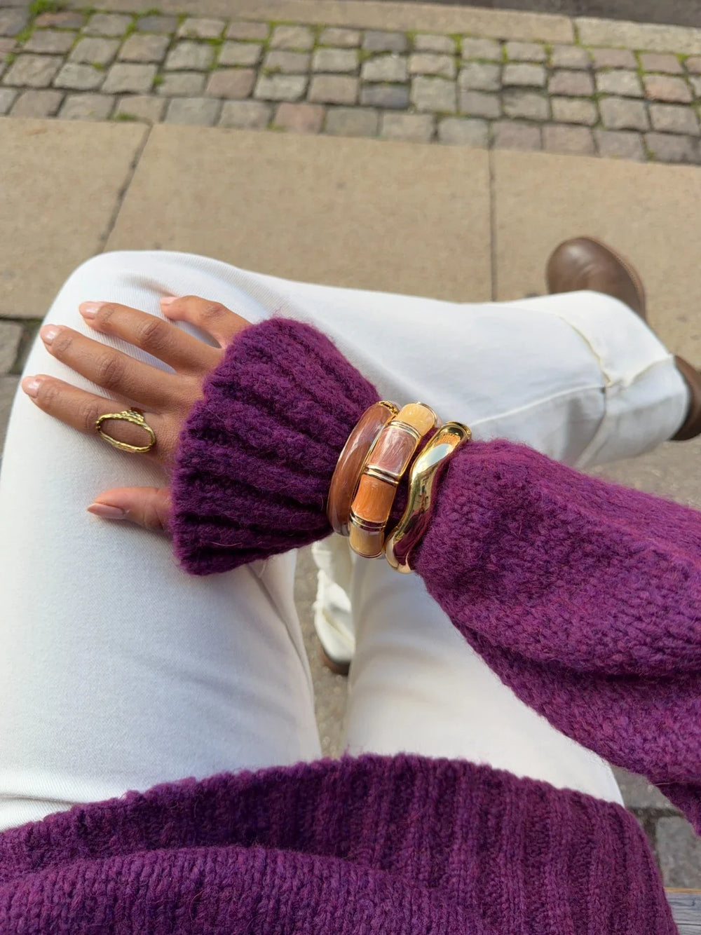 Elvina bracelet - Brown/Gold