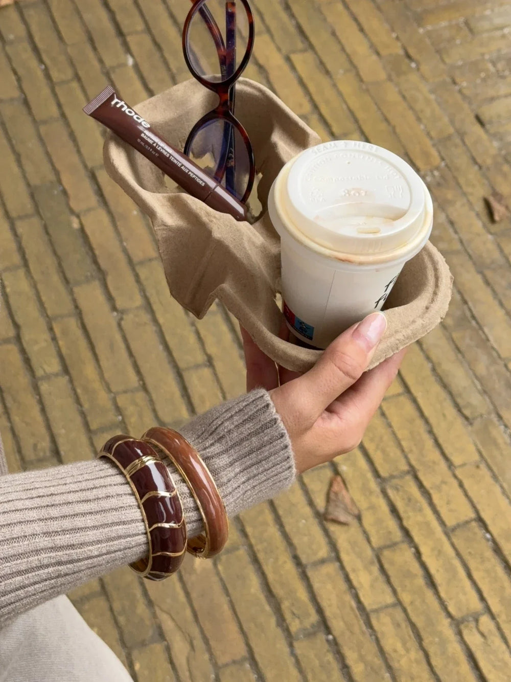 Elvina bracelet - Brown/Gold