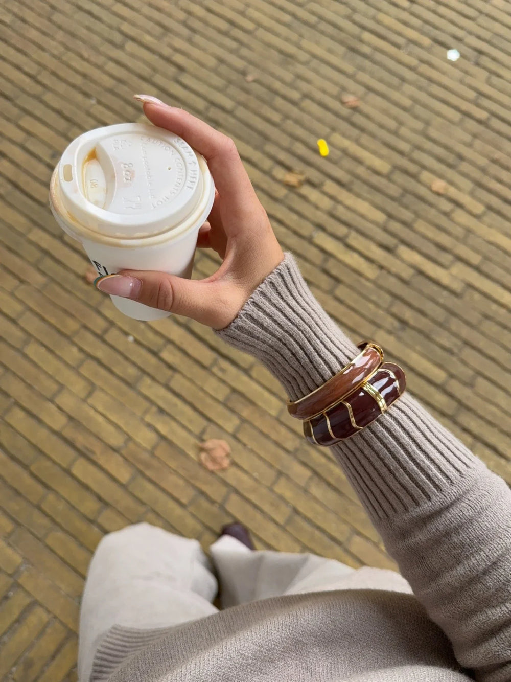 Flor bracelet - Brown/Gold