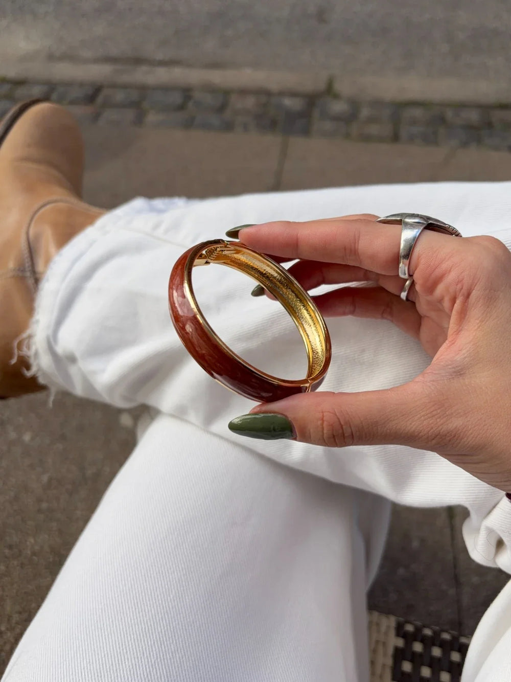 Elvina Bracelet - Dark Brown/Gold