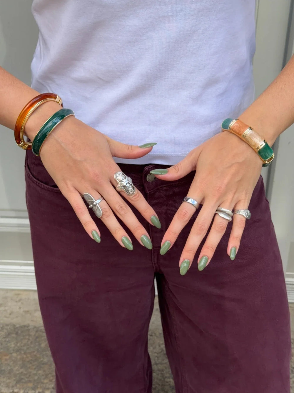Elvina bracelet - Dark green/gold