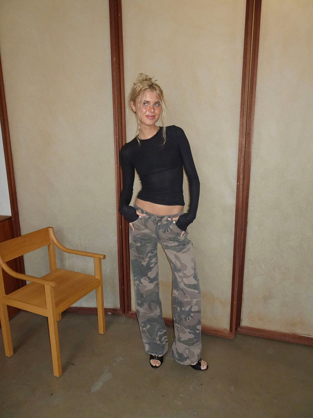 Audrine army jeans - Brown/green