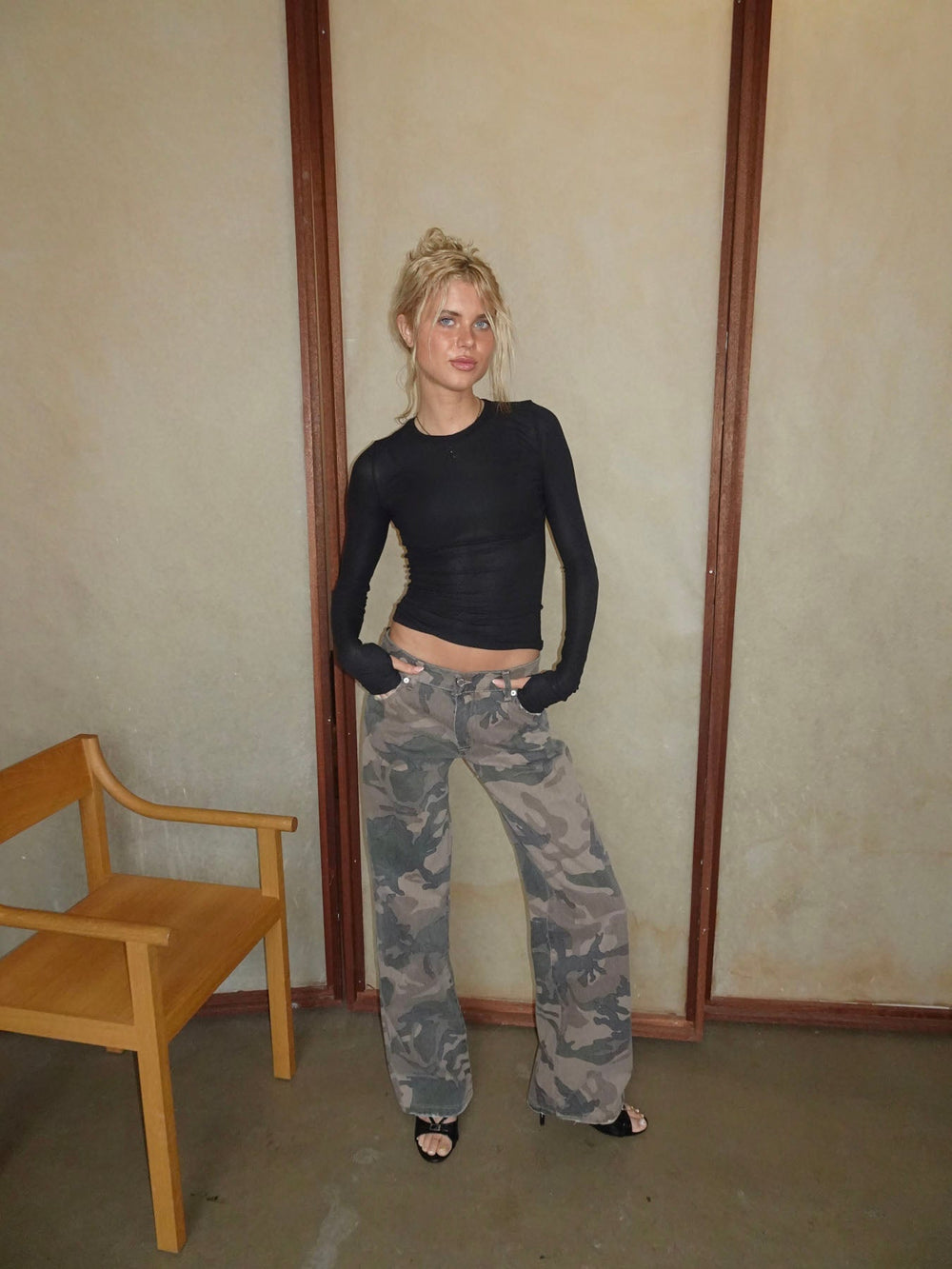 Audrine army jeans - Brown/green