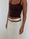 Refined belt - Taupe/gold