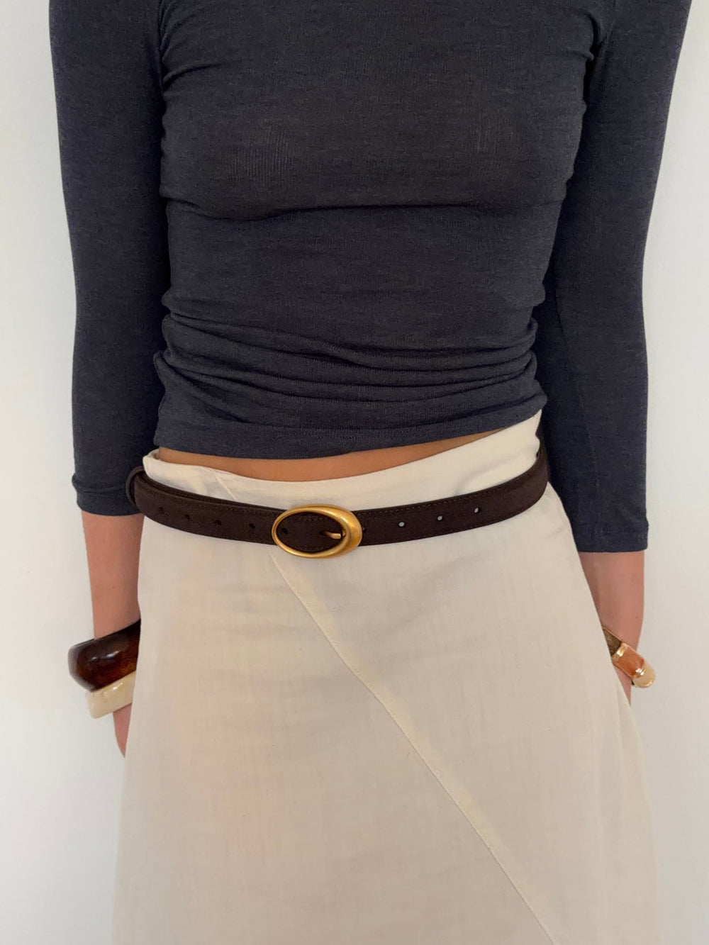 Earth belt - Dark brown/gold