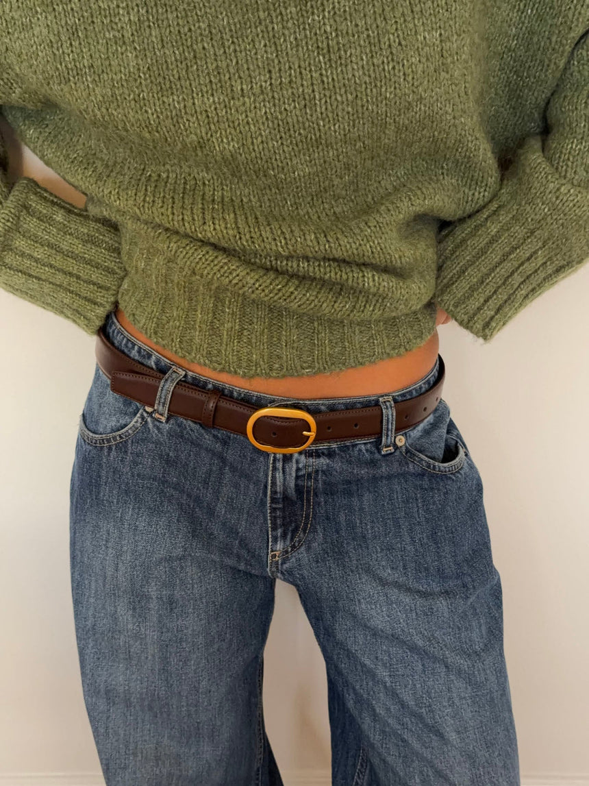 Pure belt – Dark brown/gold