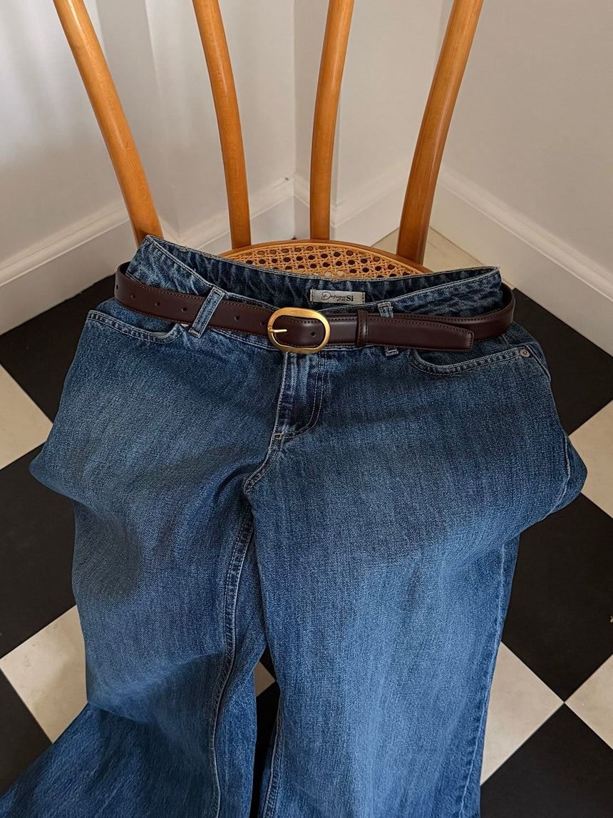 Pure belt – Dark brown/gold