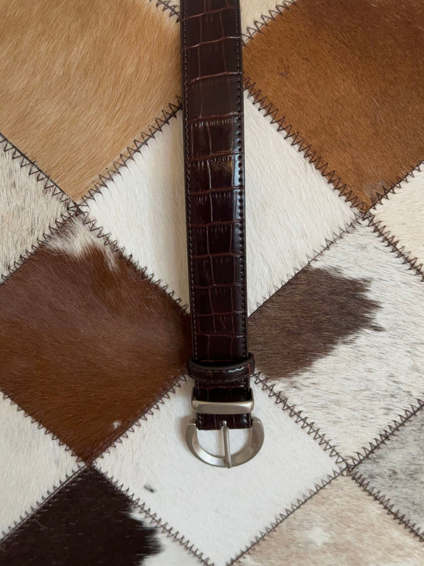 Noble belt – Dark brown/silver