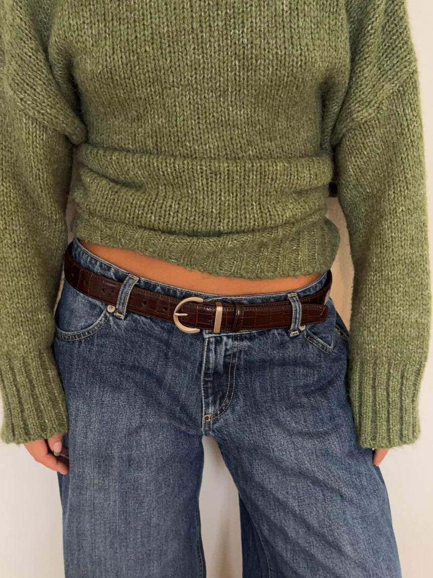 Noble belt – Dark brown/silver