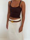Sleek belt - Brown/gold