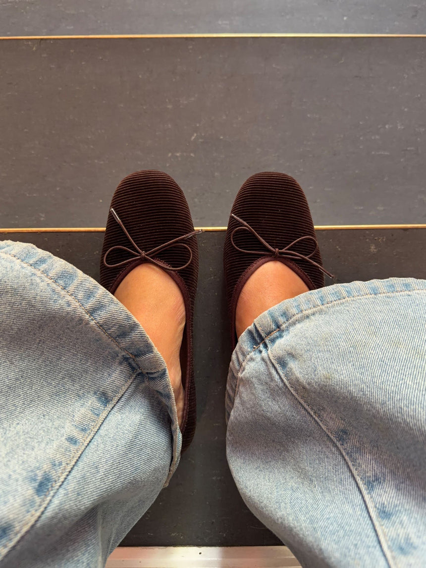 Cossetta ballerina with ridges - Dark brown