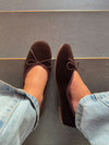 Cossetta ballerina with ridges - Dark brown