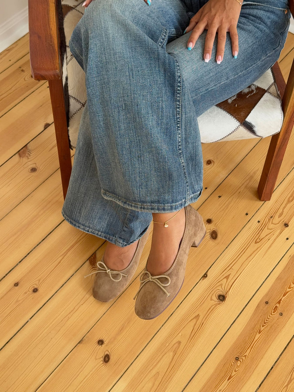 Yuna ballerina with heel - Beige