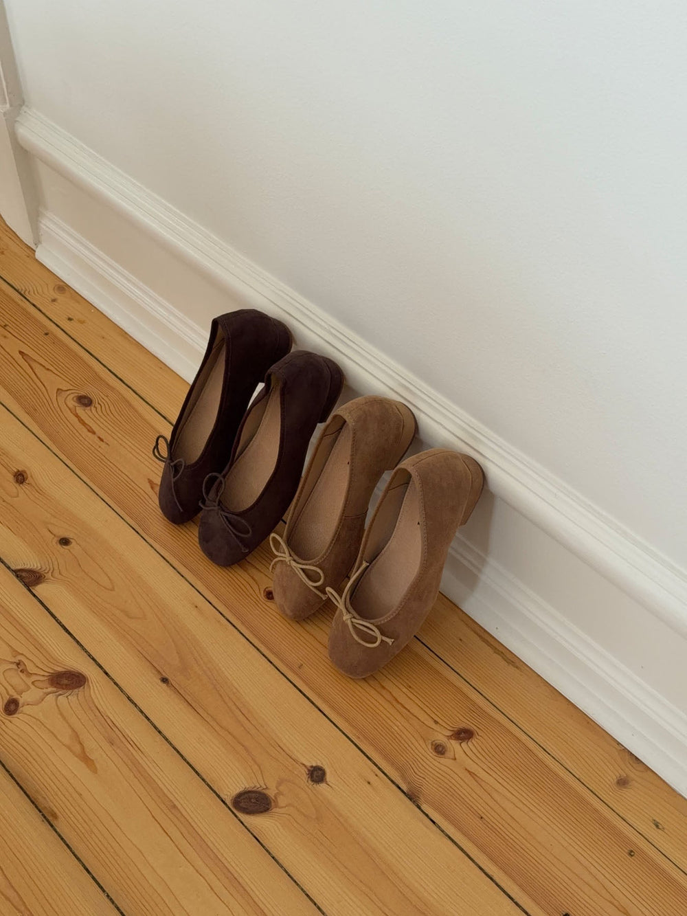 Yuna ballerina with heel - Dark brown