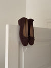 Yuna ballerina with heel - Dark brown