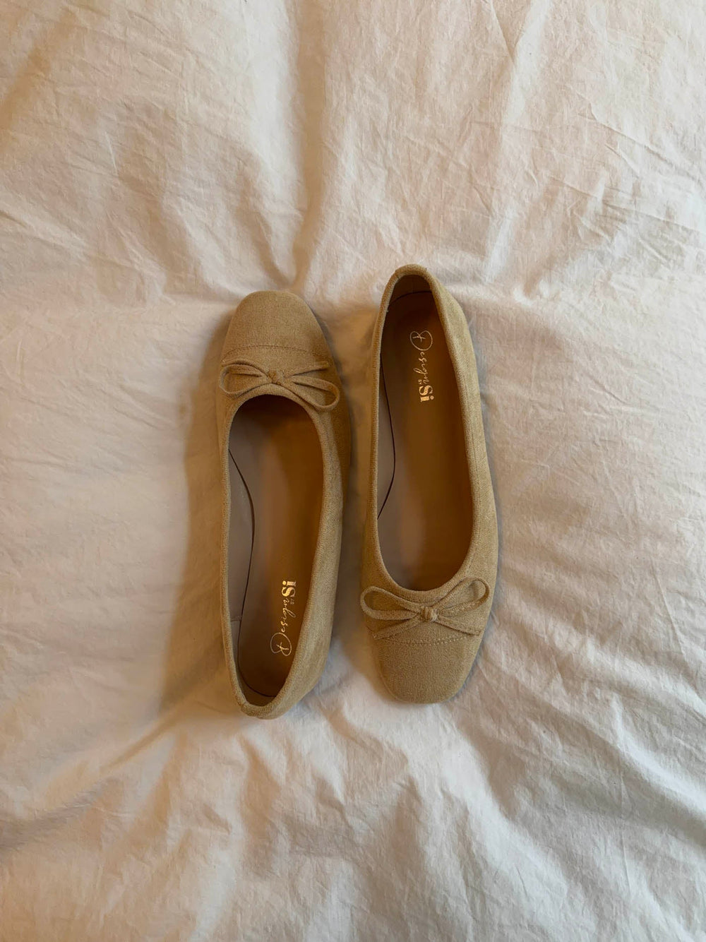 Fione suede ballerinas – Beige