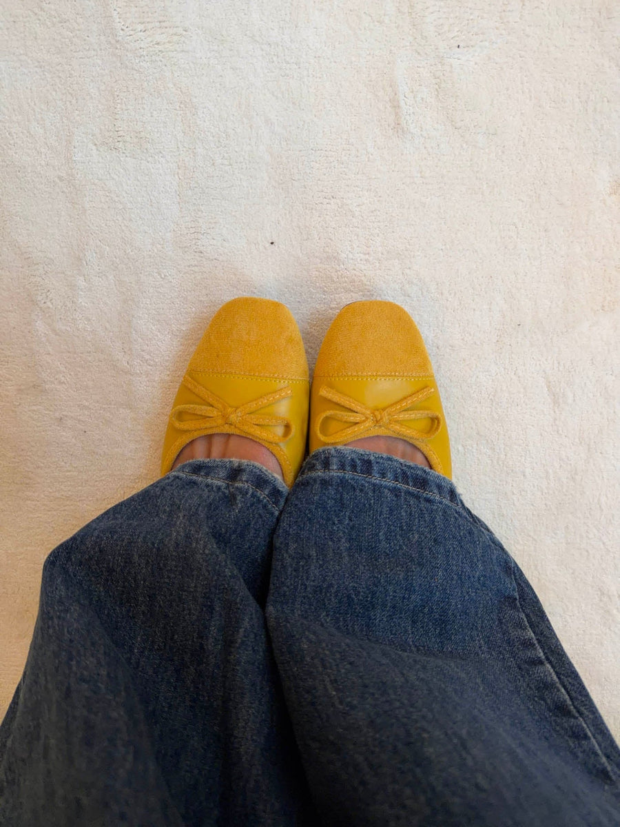 Fione suede ballerinas - Yellow – Designbysi.se