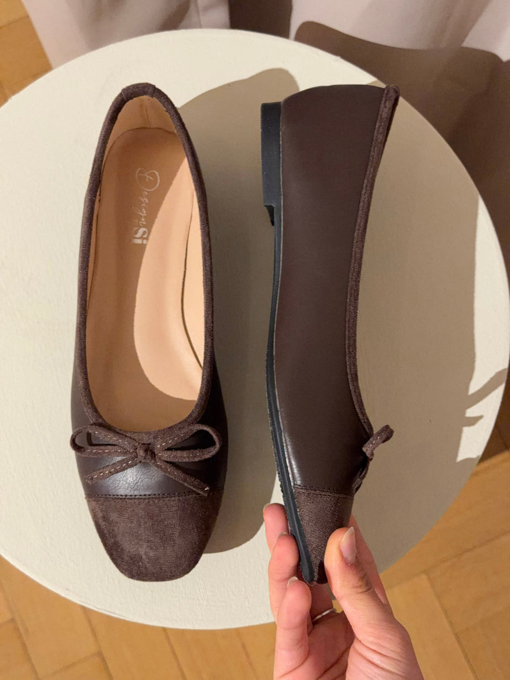 Fione suede ballerinas – Brown