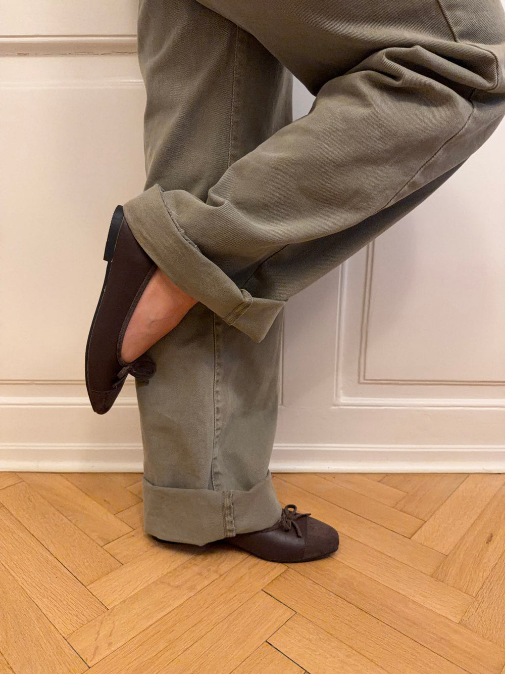 Fione suede ballerinas – Brown