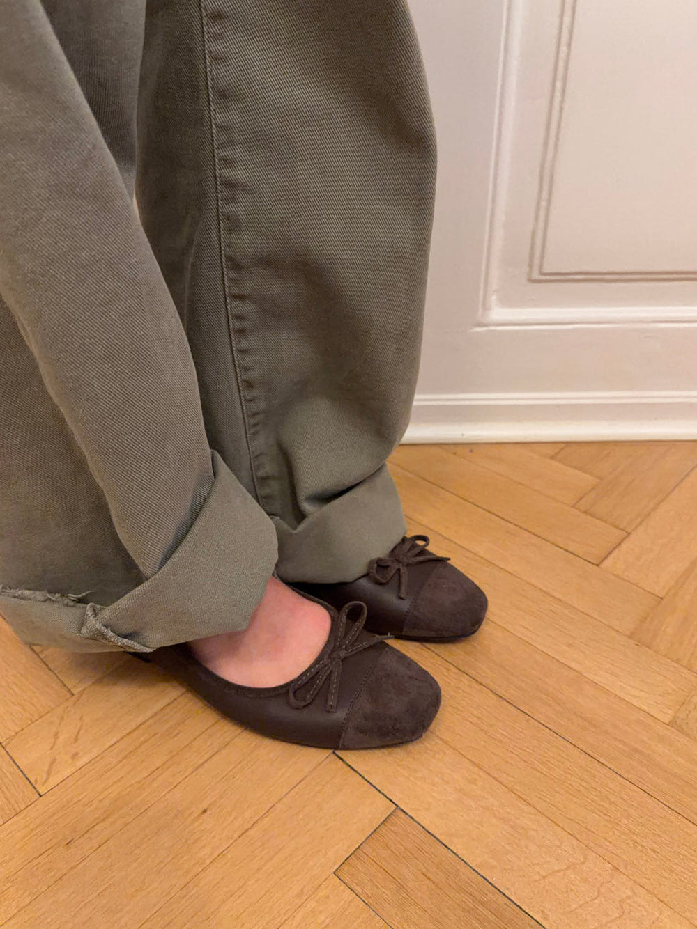 Fione suede ballerinas – Brown