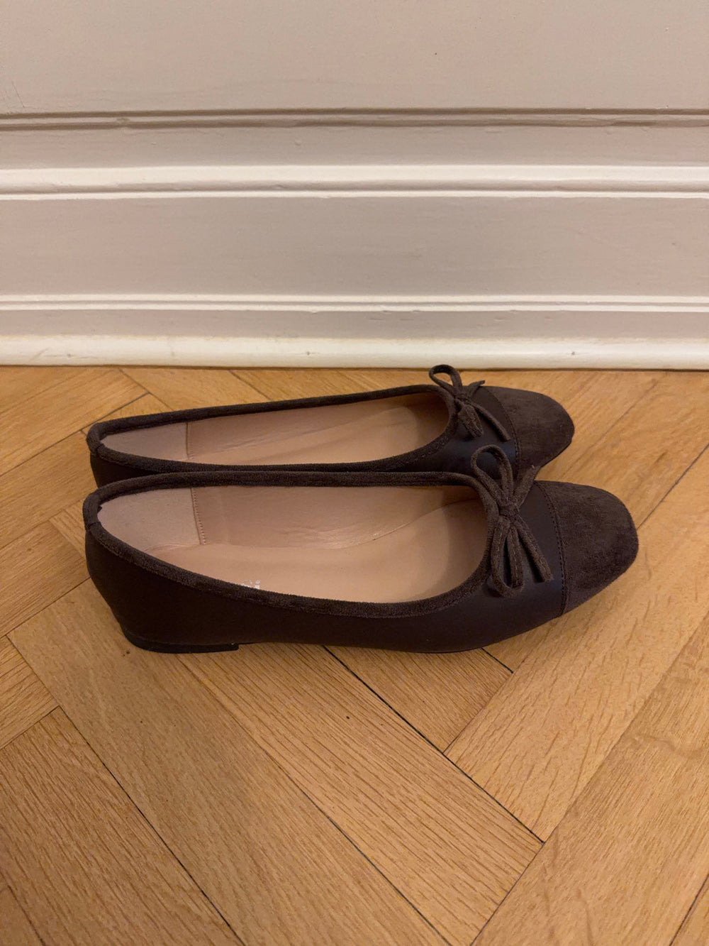 Fione suede ballerinas – Brown