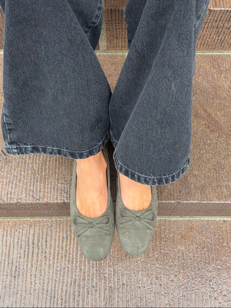 Fione suede ballerinas – Khaki