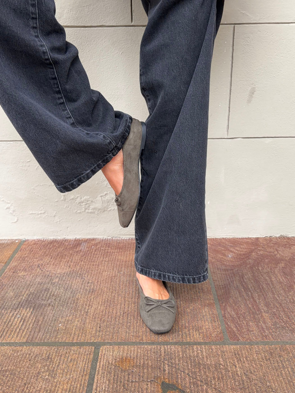 Fione suede ballerinas – Khaki