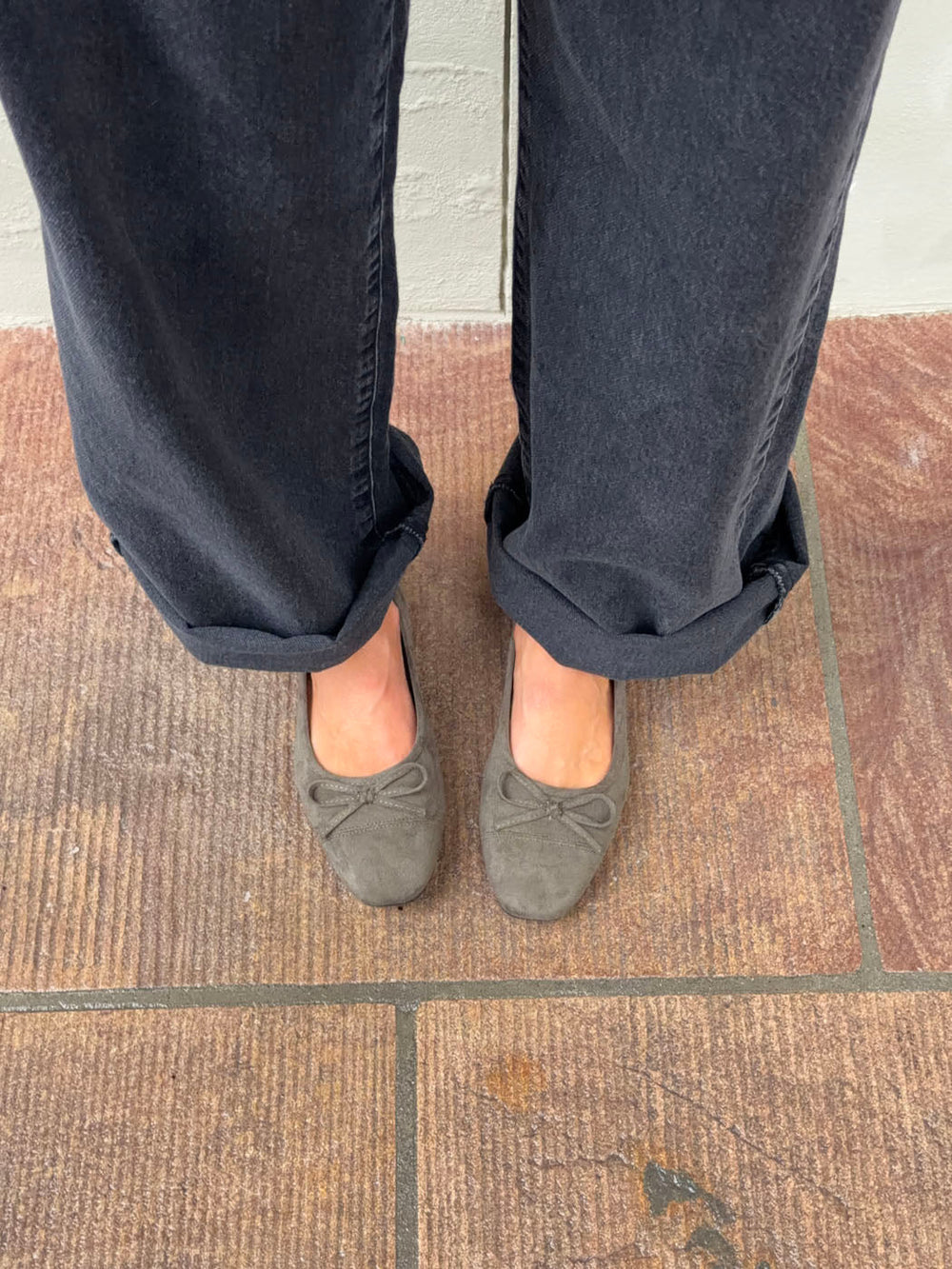 Fione suede ballerinas – Khaki