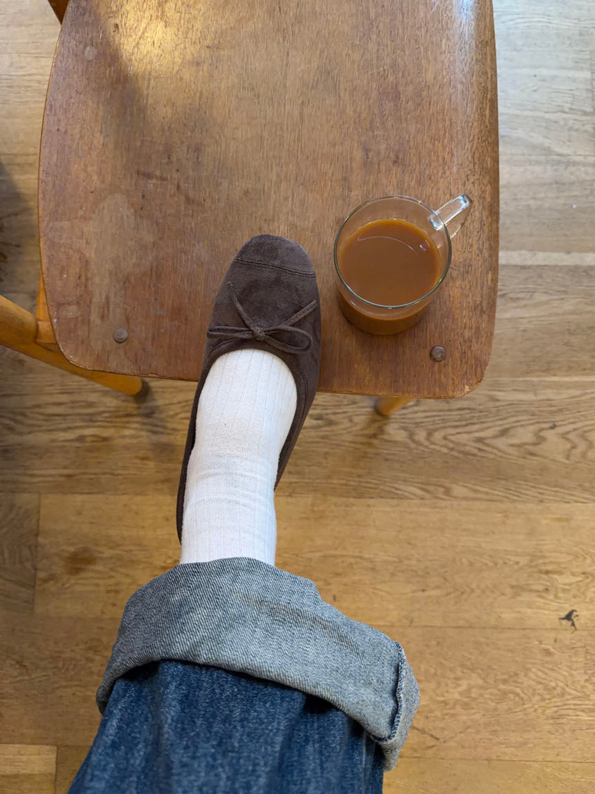Gina ballerinas in suede - Dark brown