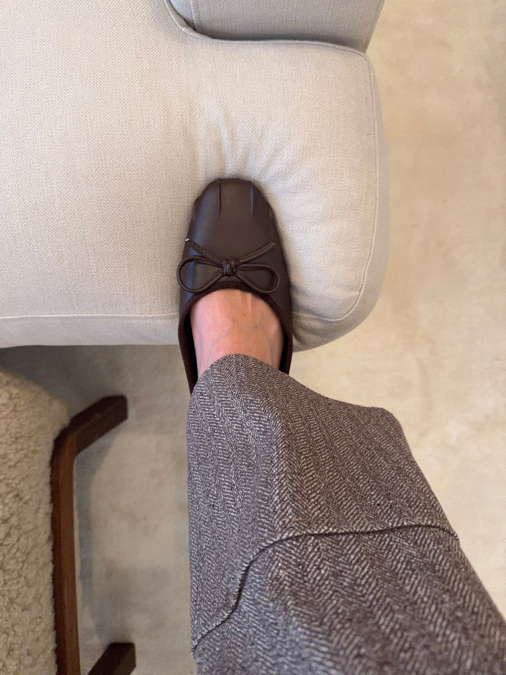 Eline ballerinas with detailing – Dark brown