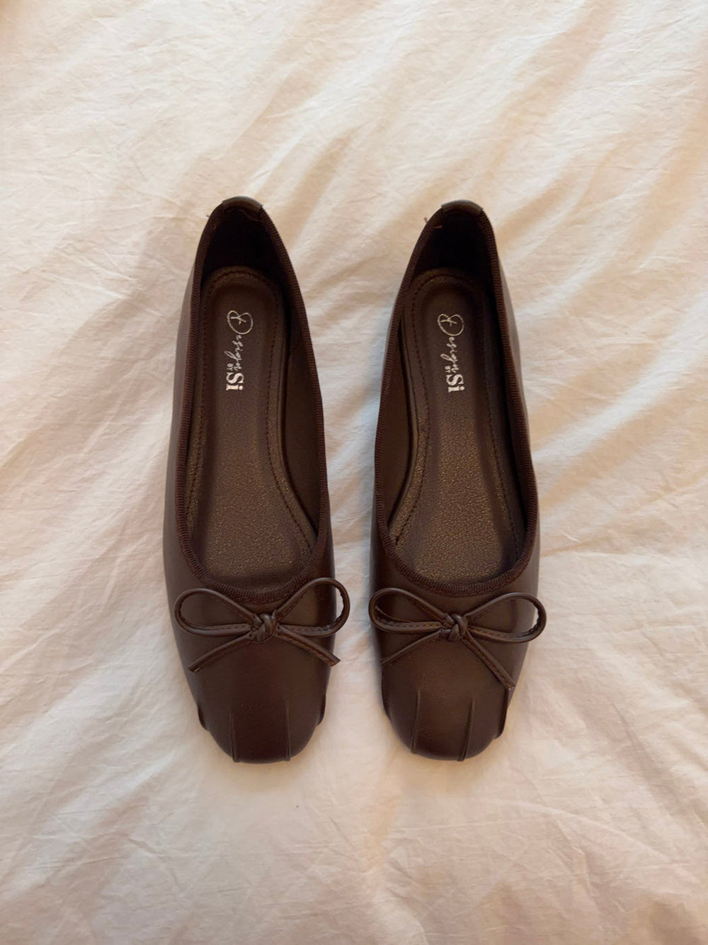 Eline ballerinas with detailing – Dark brown