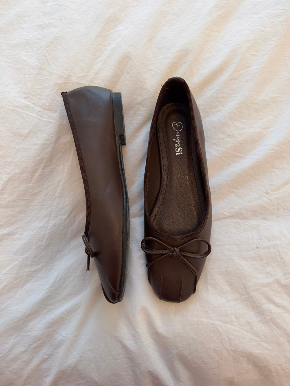 Eline ballerinas with detailing – Dark brown