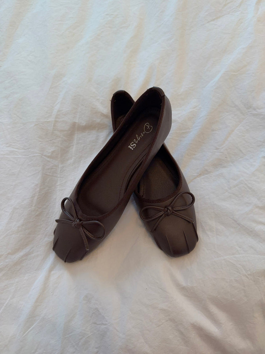 Eline ballerinas with detailing – Dark brown