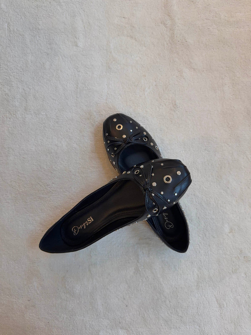 Katarine ballerinas with stud details - Black