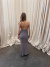 Pauline dress with open back - Taupe