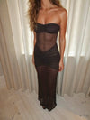 Chardina bandeau dress with glitter - Brown