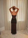 Chardina bandeau dress with glitter - Brown