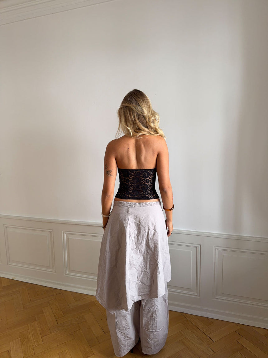 Nora lace bandeau top - Black