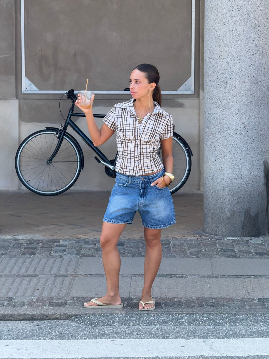 Linda bermuda shorts - Blue denim