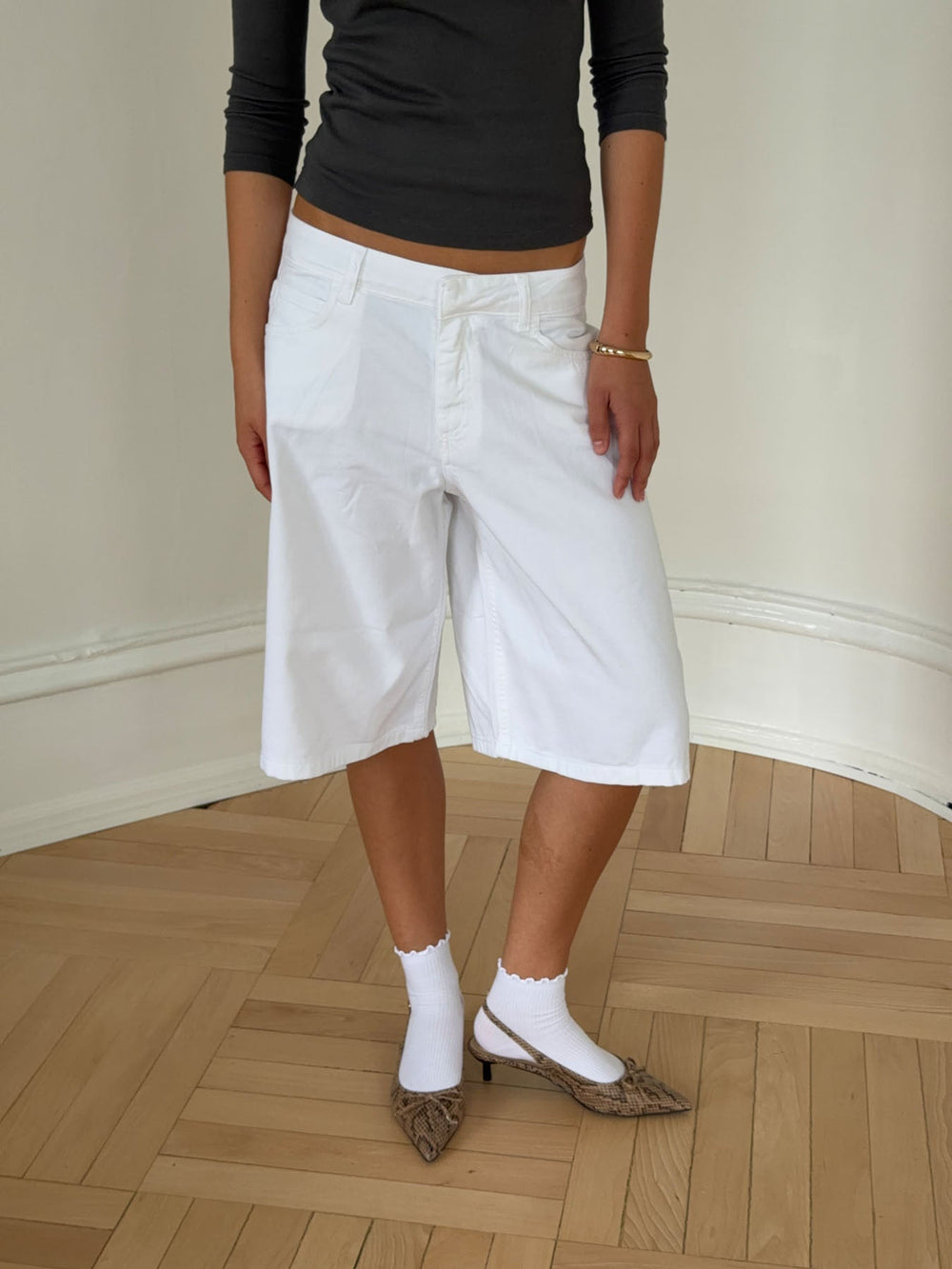 Ragna bermuda shorts - White