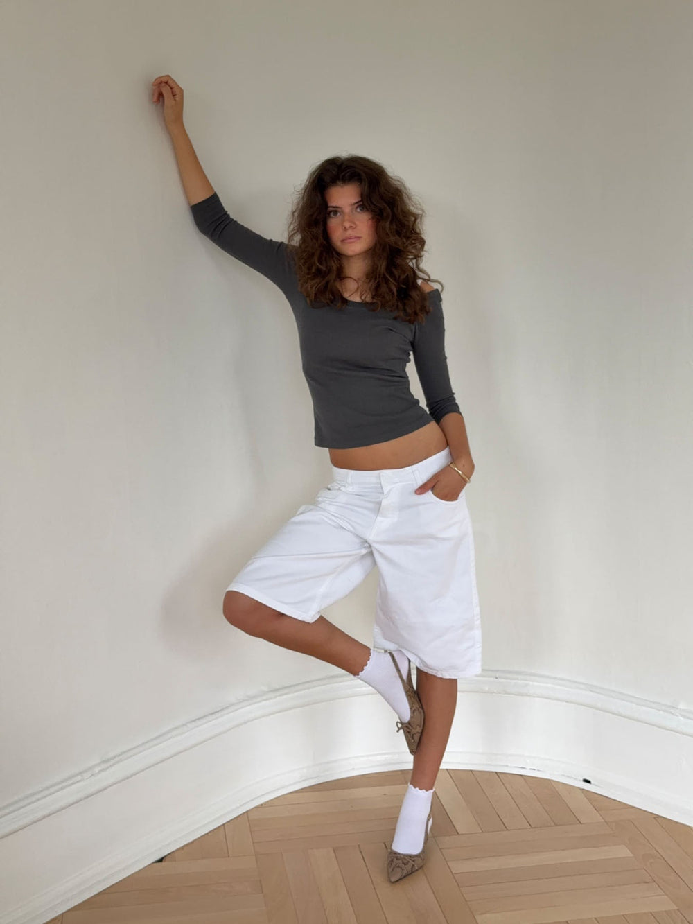 Ragna bermuda shorts - White