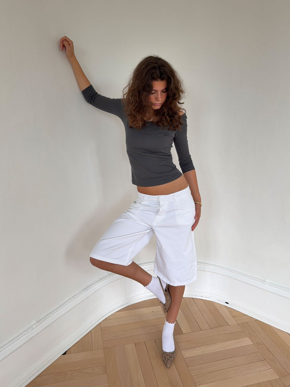 Ragna bermuda shorts - White