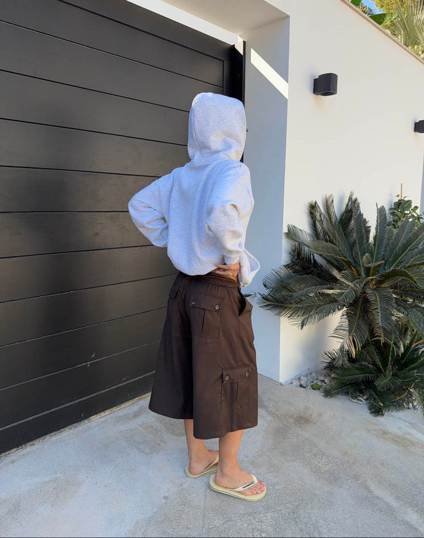 Kelsey bermuda shorts with pin stripes - Brown