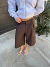 Kelsey bermuda shorts with pin stripes - Brown